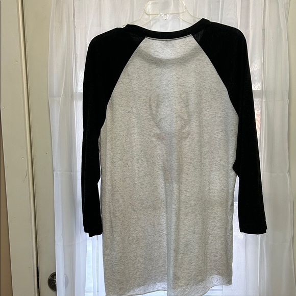 Next Level Apparel Black and White Deer Graphic Raglan Tee - Picture 5 of 5